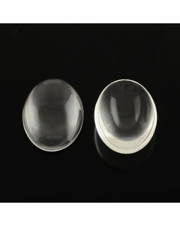 Кабошон из стекла прозрачный GGLA-R022-25x18 / № GGLA-R022-25x18