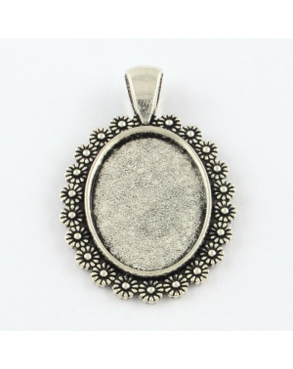 Подвеска металлическая с местом для кабошона TIBEP-Q055-22AS-RS / № TIBEP-Q055-22AS-RS